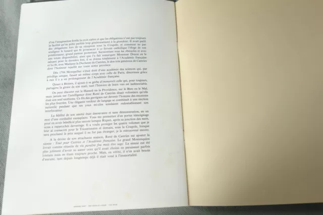 Hommage du Languedoc à M. le Duc de CASTRIES - Prononcé par M. BERGASSE - 1986 3