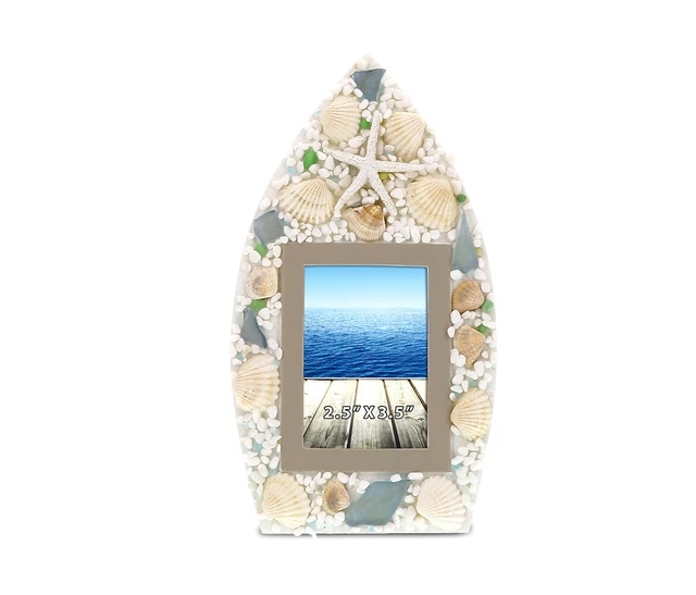 CoTa Global CoTa Global Oceanic Sail Boat Sea Shell Photo Frame Nautical Decor