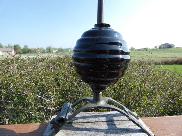 Dark Purple Glass Squash or Beehive Glass Lightning Rod Ball