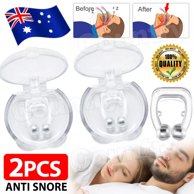 2x Anti Snore Magnetic Silicone Nose Clip Stop Snoring Apnea Aid Device Stopper