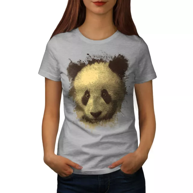 Wellcoda Panda Bear Cute Animal Womens T-shirt, Funny Casual Design Printed Tee