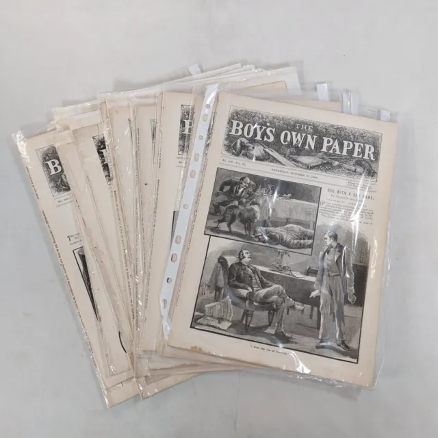 Original Victorian Comic The Boys Own Paper 13 Copies dated in the 1800s