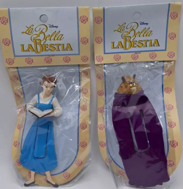 Disney La Bella e La Bestia segnalibro nuovi sigillati anni 90 rimanenza d'epoca