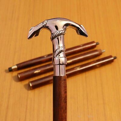 Handmade Brass Anchor Handle Head Vintage Cane Shaft Wooden Walking Stick Gift