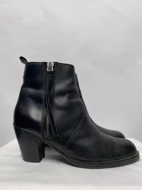 Acne Studios Black Ankle Cuban Heeled Boots 40