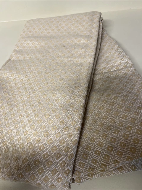 Home Wear  New Beige Tan Ivory Geo Diamond Shape Woven Shower Curtain