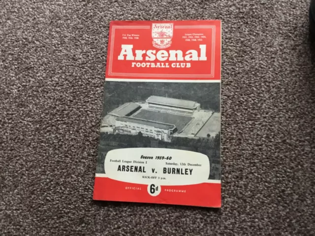Arsenal V Burnley 12-December-1959