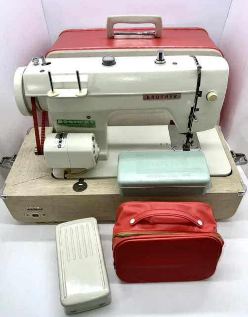 Working Vintage Brother Pacesetter Sewing Machine 20 Built-in Stitches Pink Case