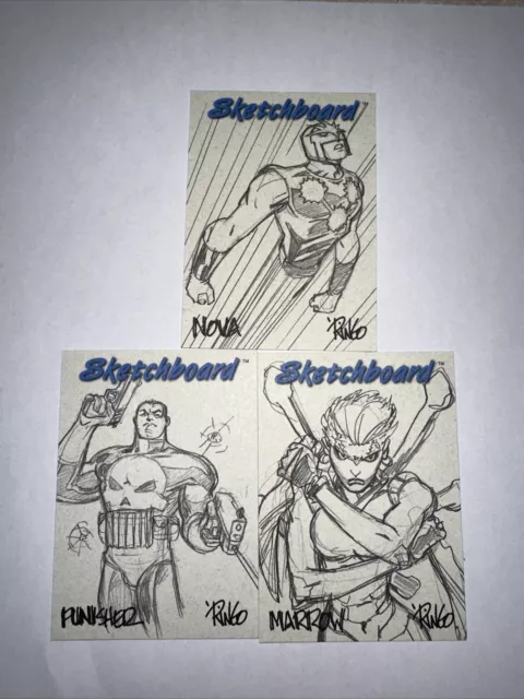 1998 SkyBox Marvel Creators Collection Sketchboard Beige (3 Cards)