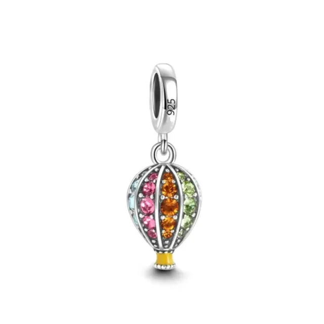S925 Sterling Silver Hot Air Balloon Charm For Bracelets