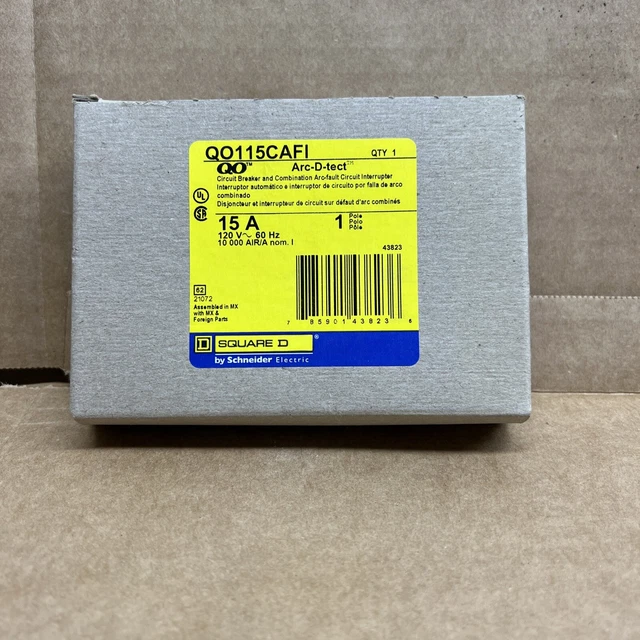 NEW QO115CAFI 15 Amp SinglePole Combination Arc Fault Circuit Breaker