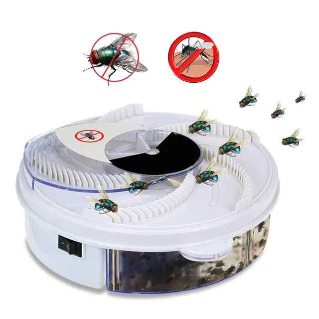 Insect Killer Fly Trap Electric Catcher Bug with Trapping Food -White USB Cable