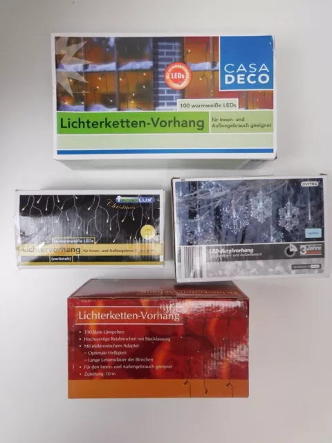 LED Lichtervorhang Innen & Außen Lichterketten Vorhang warmweiß IP44 NEU