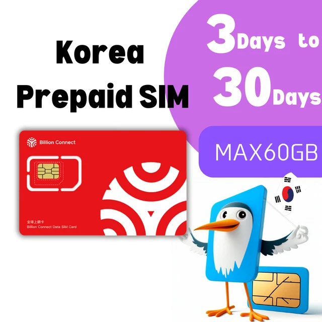 [vendita aperta] Corea sim card prepagata sim viaggio sim Dati illimitati...