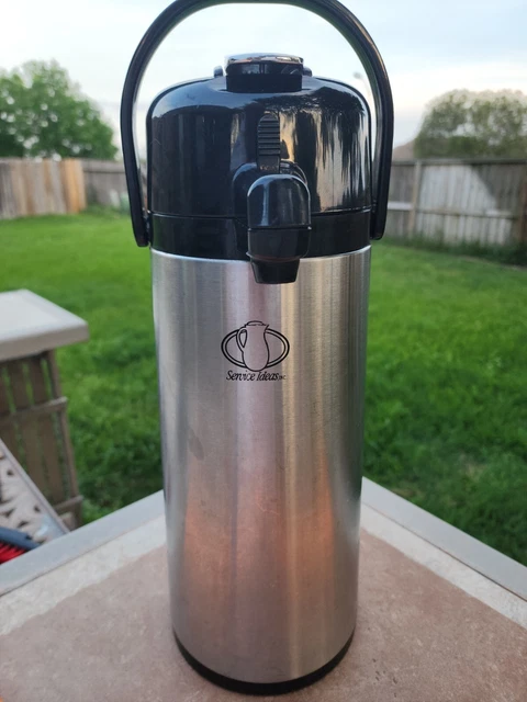 Service Ideas 2.2L Hot Cold Coffee Tea Dispenser Steel Swivels 360 Degrees