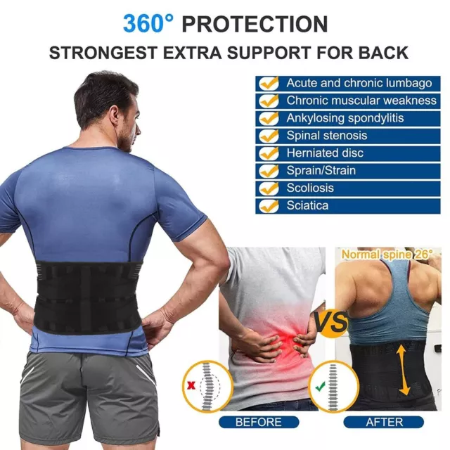 Lumbar Lower Back Support Waist Belt Brace Pain Relief Posture Orthosis Therapy 2