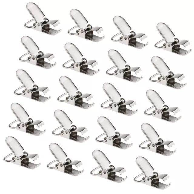 20 Pieces 1'' Metal  Pacifier Suspender Clips Webbing Dummy Strap Holder Craft