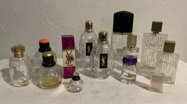 12 Flacons Vide Empty De Parfums Collector Paris Ysl Yves Saint Laurent Cinema