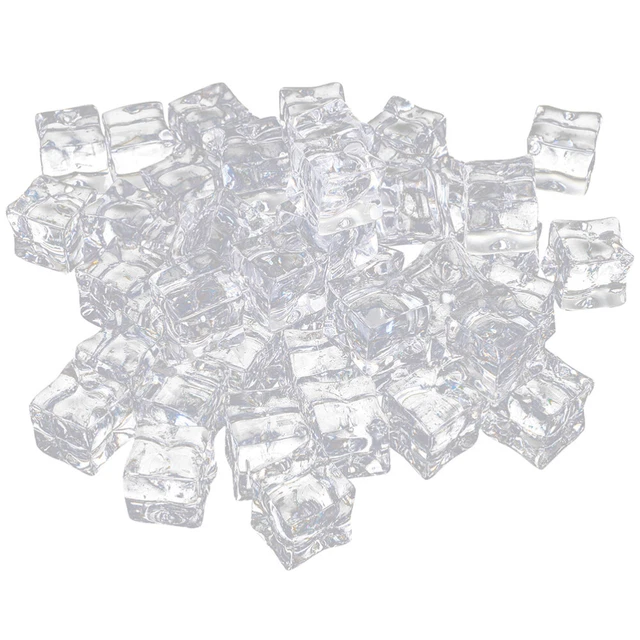 200 un. cubitos de hielo falsos cubitos de hielo de acrílico transparente fotografía de hielo falsa reutilizable