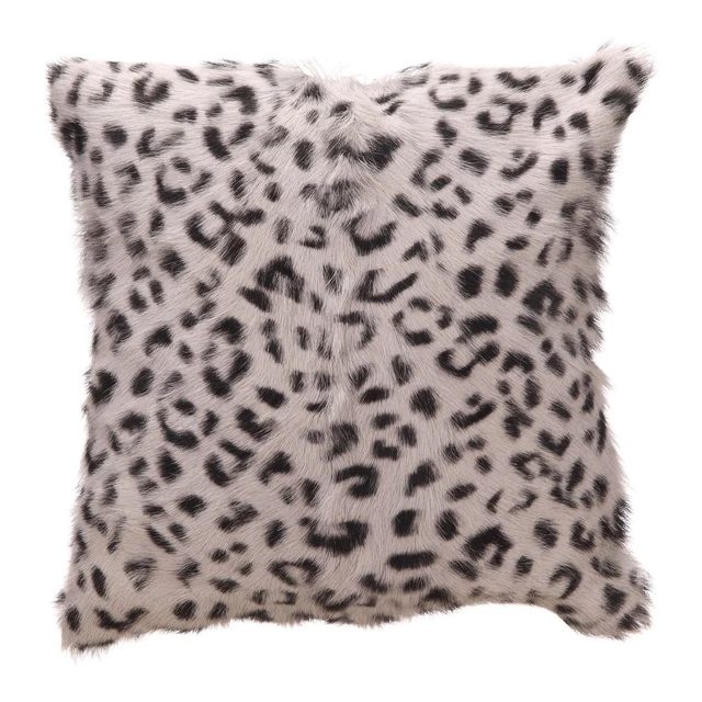 Moe's Home Collection's Spotted Goat Fur Pillow Grey Leopard