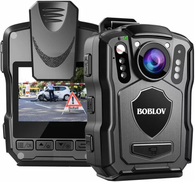 BOBLOV M5 Police Body Camera 64GB 15Hours Recording 170°Angle Law Enforcement