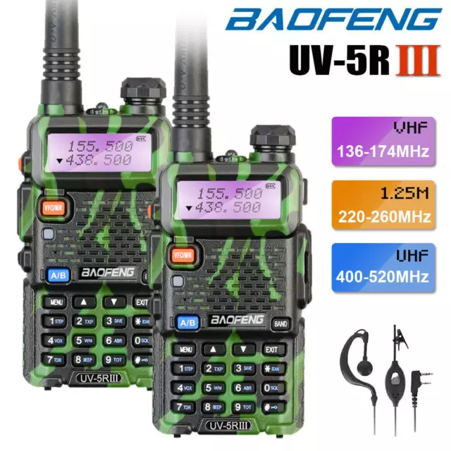 Baofeng Uv-5R Iii Tri-Band 2M/70Cm Vhf Uhf Fm Transceiver Ham Two-Way Radio Lot