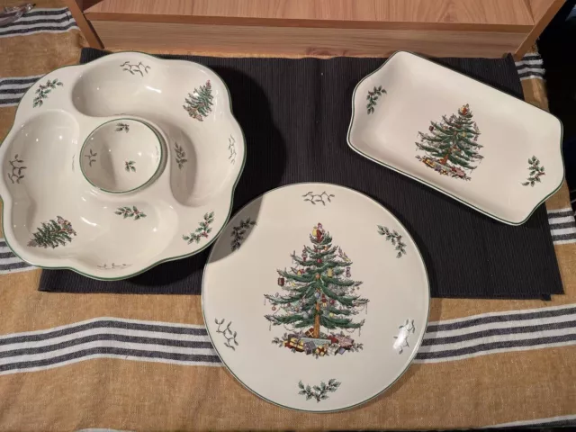 SPODE 'Christmas Tree' Tableware,  Various