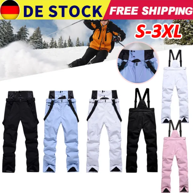 Wasserdicht Schneehose Ski Hose Winter Snowboardhose mit Träger Herren Damen