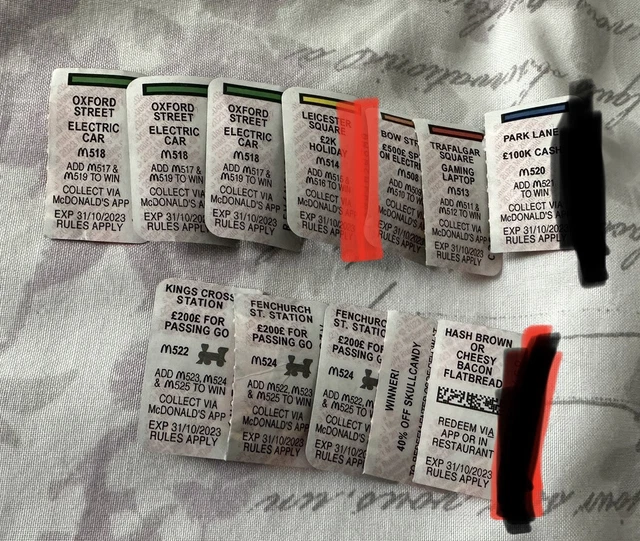 MCDONALD’S JOB LOT Ticket Bundle Monopoly 2023 £6.50 PicClick UK
