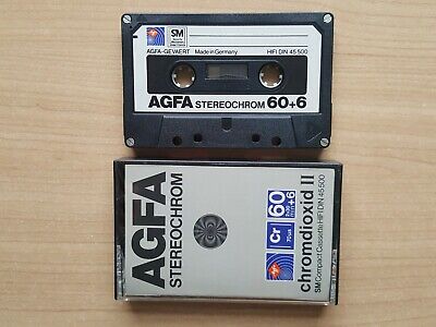 raro Casete de Audio AGFA Stereo Chrom 60+6 EXCELENTE estado 1980 