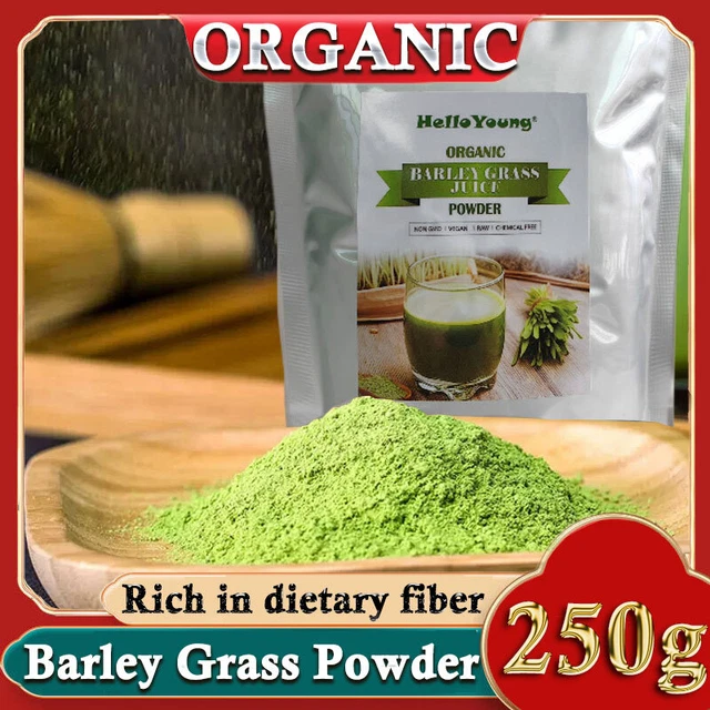 HelloYoung 250g de poudre d'herbe d'orge biologique sans gluten et sans OGM
