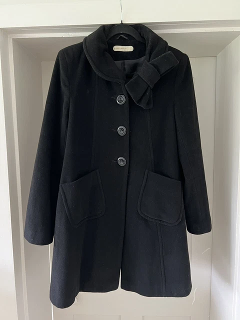 ELIZABETH EMANUEL BLACK Silky Mac Coat Size Uk 12 19.99 PicClick UK