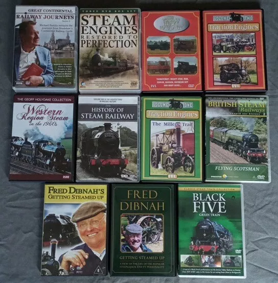 Railway Trips /Steam Trains DVDs Nice Job lot .Ideal Birthday Gift