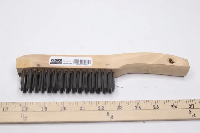 Radnor Shoe Handle Scratch Carbon Steel Brush 4" x 16" 64000442