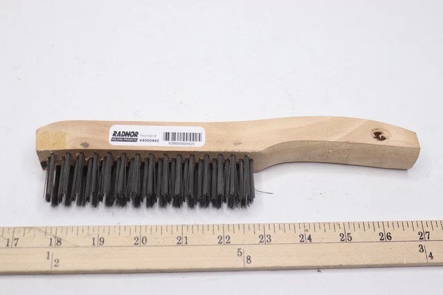 Radnor Shoe Handle Scratch Carbon Steel Brush 4" x 16" 64000442