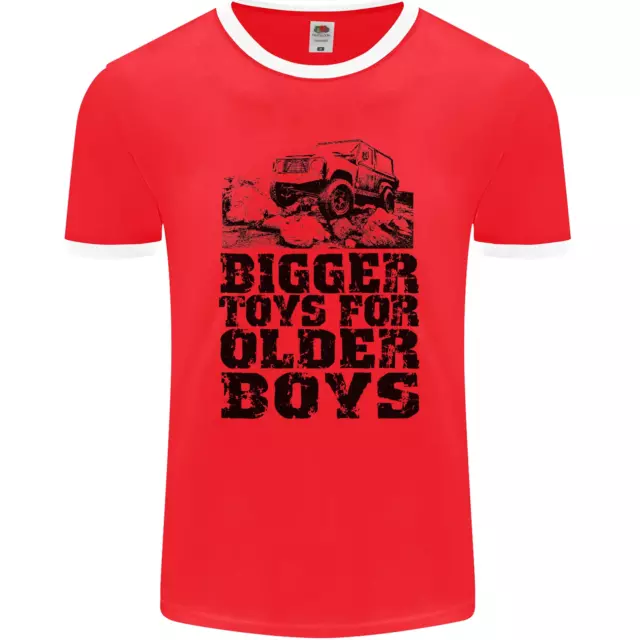 T-shirt Ringer da uomo Bigger Toys ragazzi anziani Off Roading Road 4x4 fotoL