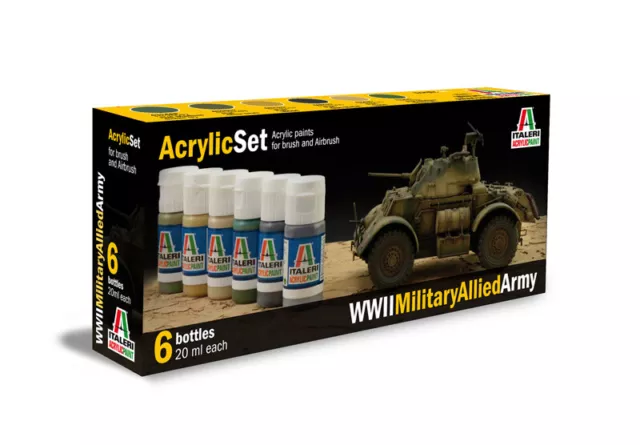 Colori Acrilici - Acrylic Colors Paint Set WWII Military Allied ITALERI