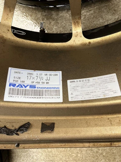 JDM RAYS Rays Volk Racing VR CE28N PCD100 5 holes OF+50 BR 17X7.5JJ Ra No Tires