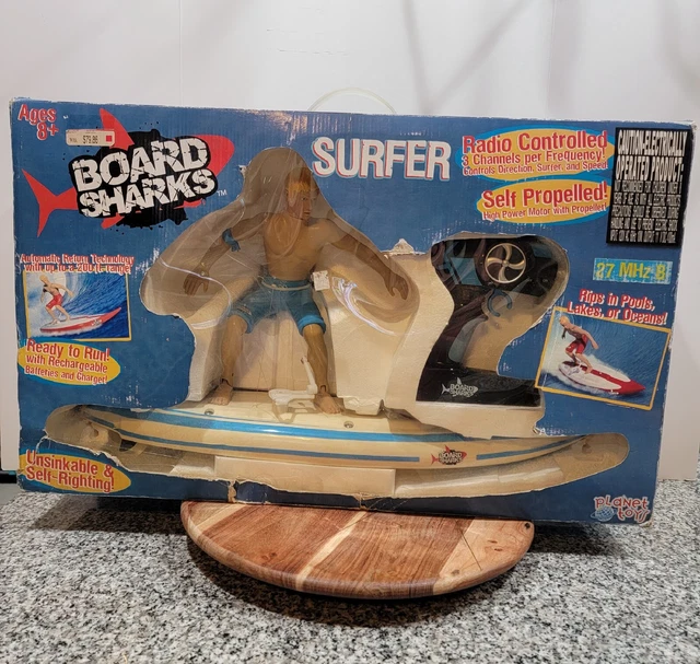 BOARD SHARKS Surfing Dude Planet Toys RC Remote Control Surfers  Read descriptio