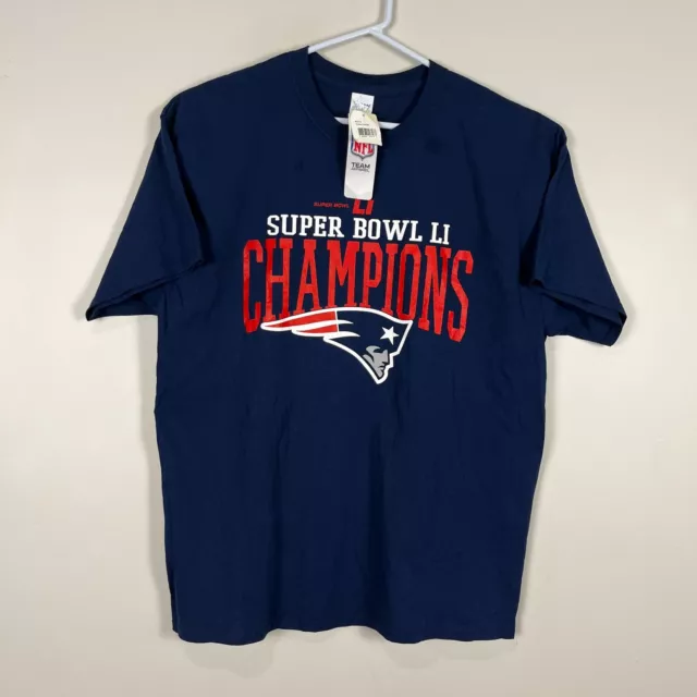 New England Patriots Super Bowl Champions NFL Blue Casual T Shirt Mens XL Flawed