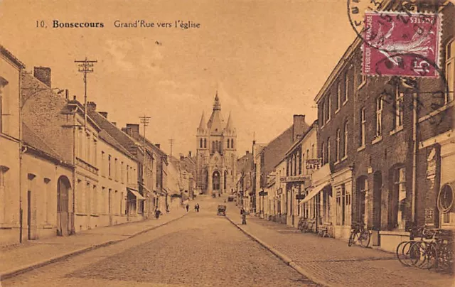 Belgique - BONSECOURS Bon-Secours (Hainaut) Grand'Rue vers l'Eglise - Ed. Belge