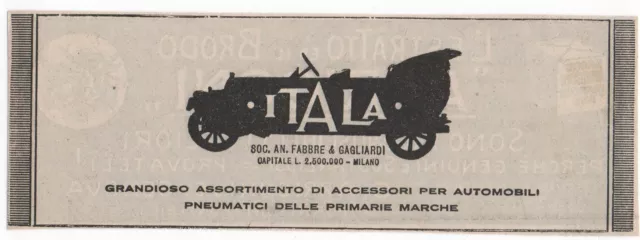 Pubblicità vintage epoca ITALA AUTO PNEUMATICI reklame advert werbung publicitè