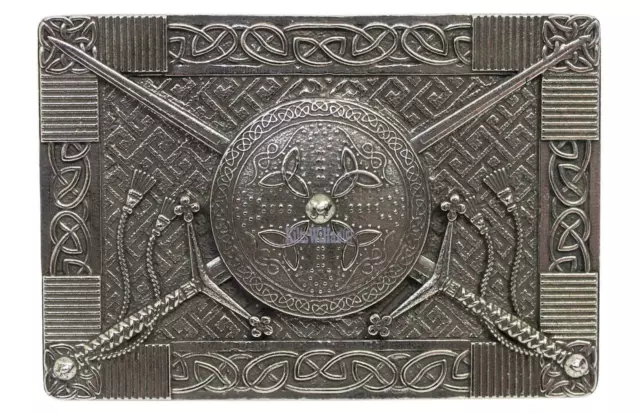 Gaelic Themes Scottish 'Great Sword' Claymore & Targe Sheild Kilt Belt Buckle