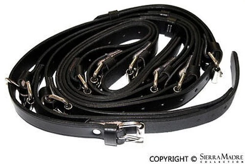 Bagage Rack Cuir Bracelet Set , Noir, Tout Porsche 356's (50-65)