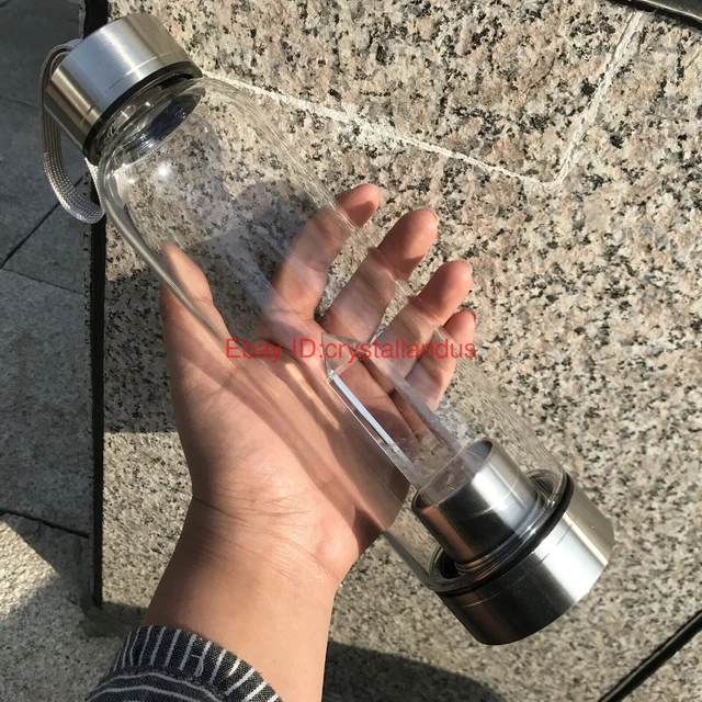 Natural Elixir Quartz Crystal obelisk Water Bottle Point reiki Healing Wand rock