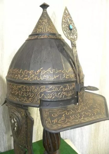 Armor Museum Level Ottoman Turkish Warrior Helmet Calligraphy Jewel Fitted