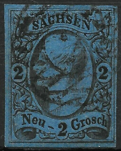 Sachsen 1855 . MiNr.10a . 2 Neugroschen . BPP geprüft . einwandfrei