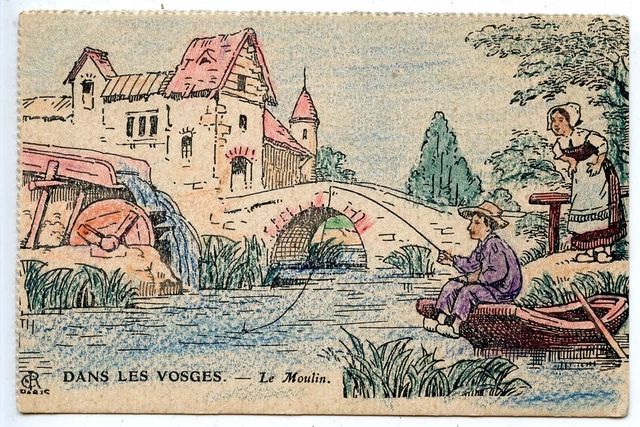 Postcard / Carte Postale / Illustrateur / Dans Les Vosges Le Moulin