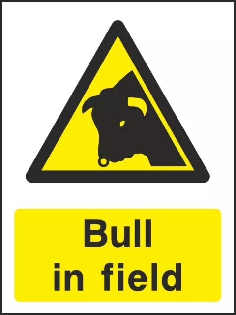 Bull In Field Signs Stickers Caution Warning Danger Hazard [V6COUN0012] Beware