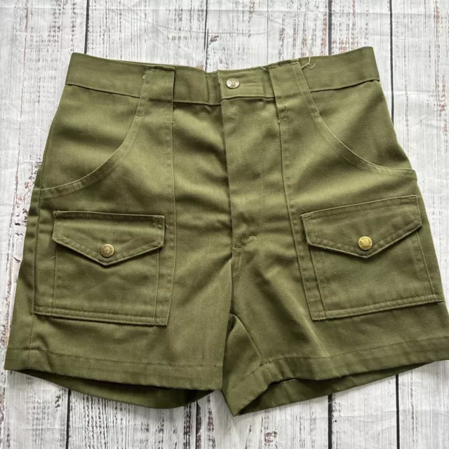 Vintage 60s Boy Scouts of America Union Made Cargo Hiking Shorts Size 28 READ